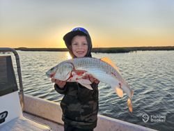 Lone angler fishing in Port Aransas