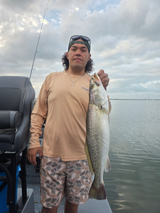 Beautiful Port Aransas speckled trout on light tackle!