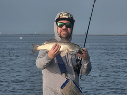 Nice redfish using light tackle drift fishing at Conn Brown Harbor!