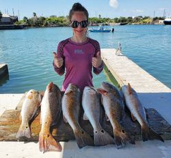 5 redfish caught while fishing in TX