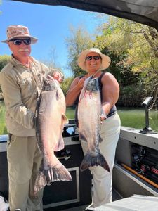 Two people fishing in California waters