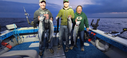 Anglers with a great catch of 4 fish in Sheboygan, Wisconsin