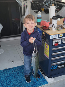 One angler enjoying a fishing trip in Sheboygan