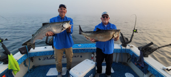 Two big lake trout caught while fishing in Sheboygan