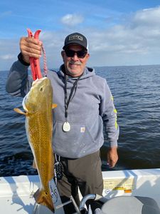 Angler holding a 26-inch fish in League City