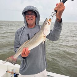A person fishing in League City