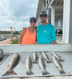 7 redfish caught while fishing in TX