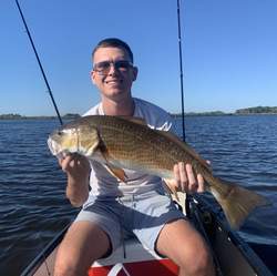 A person fishing in the waters of Crystal River