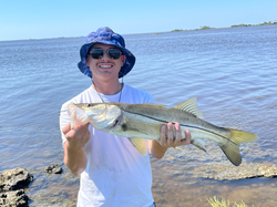A large snook fish caught while fishing in Crystal River