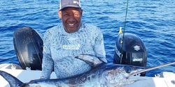 One fisherman enjoying a fishing trip in FL