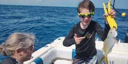 Two people enjoying water sports in Key Largo