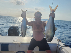Two king mackerel caught while fishing in Key Largo