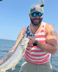 Angler with one 13-inch fish in NY