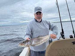 Fishing enthusiast with big catch in Peru
