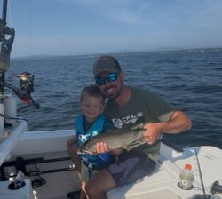 A single brook trout caught while fishing in NY