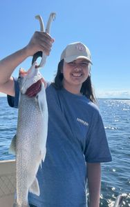 A large Bull Trout caught during a fishing trip at Cumberland Head