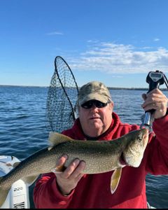 Reeling in trout at Lake Champlain