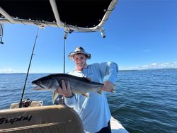 Single fisherman on a fishing trip in NY
