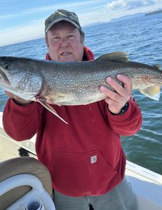 A lone lake trout fish caught in Peru