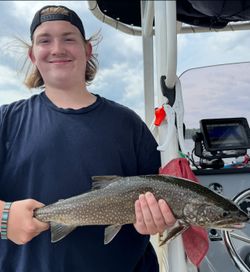 Lone lake trout, 17 inches, caught fishing in NY