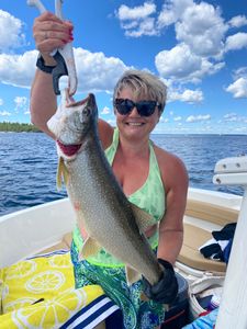 A rainbow trout caught while fishing in Peru