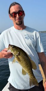 A smallmouth bass caught while fishing at Cumberland Head