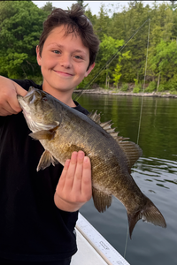 Hooked a tasty smallmouth bass at the lake today!
