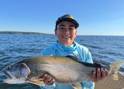 Lone angler fishing in New York