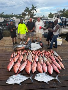 Two big African Pompano fish caught in Fort Myers