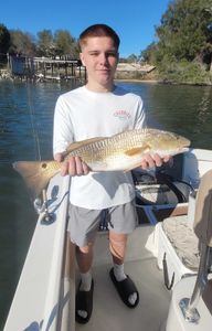 A redfish, 22 inches, caught while fishing in FL