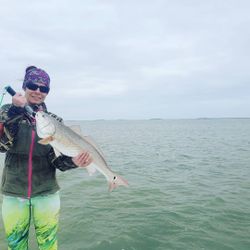 One fisherman enjoying fishing in Port Mansfield