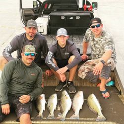 5 redfish caught during fishing and hunting at Port Mansfield