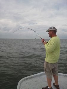 Lone angler enjoying fishing trip in TX
