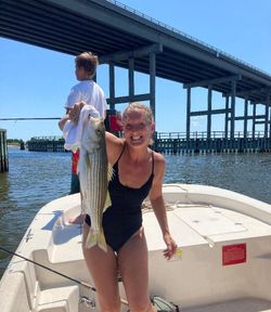 Striped bass caught while fishing in Wanchese