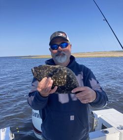 A summer flounder caught while fishing in North Carolina