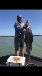 Angler with a 35-inch fish caught in Port O'Connor