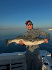 Striped bass caught while fishing in Orleans