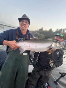 Two people fishing in the town of Tillamook