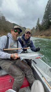 Two people fishing in Oregon
