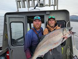 Two people fishing in Oregon