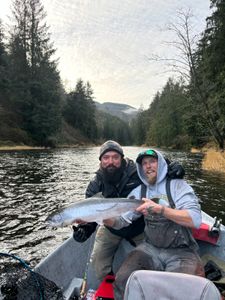 Two people fishing in Oregon