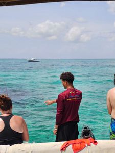 Person enjoying water sports at Rum Point