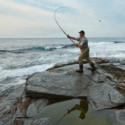 Person fishing in East Sandwich
