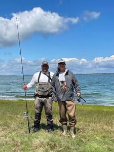 Two people fishing in East Sandwich