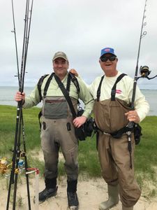 Two people fishing in MA