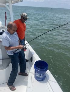Two people fishing at Mount Pleasant