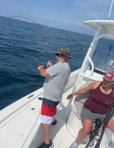 Two people fishing at Mount Pleasant