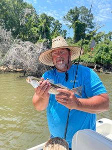 Person with fishing rod enjoying the outdoors in SC