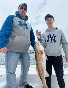 A redfish, a 26-inch big fish, caught while fishing in SC