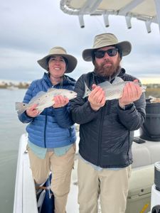 Two redfish caught in Mount Pleasant
